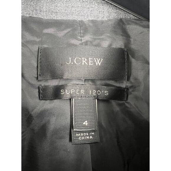 Women’s J.Crew Super 120s Wool Charcoal Gray Blazer Career Size 4 - Picture 4 of 6